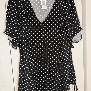 Polka Dot Black Blouse